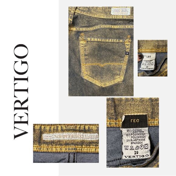 Vertigo Paris Goldy Shimmer Wide Leg Jeans - Size 29 - Picture 3 of 4